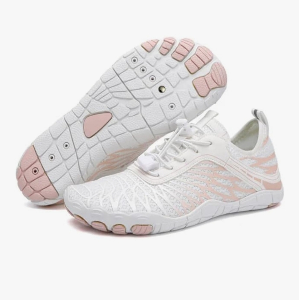 Lightweight Women's White and Pale Pink Athletic Water Shoes